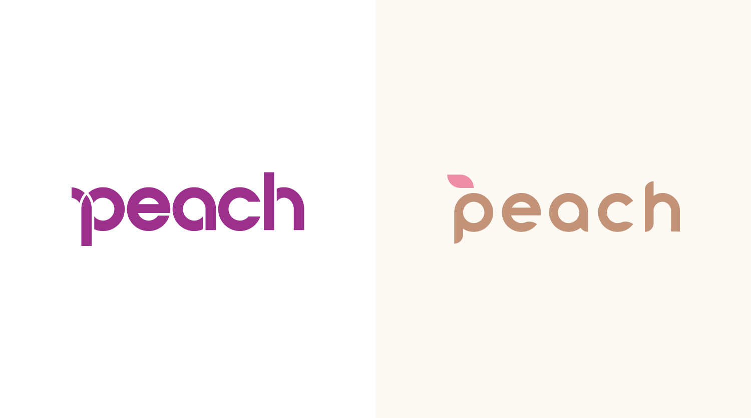 Peachの新旧ロゴを並べた画像／An image showing Peach's old and new logos side by side